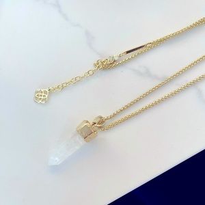 Kendra Scott Nora pendant necklace (smaller version of Jayce) gold/white quartz